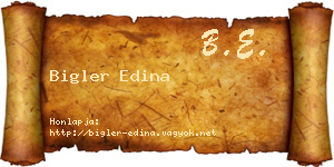 Bigler Edina névjegykártya